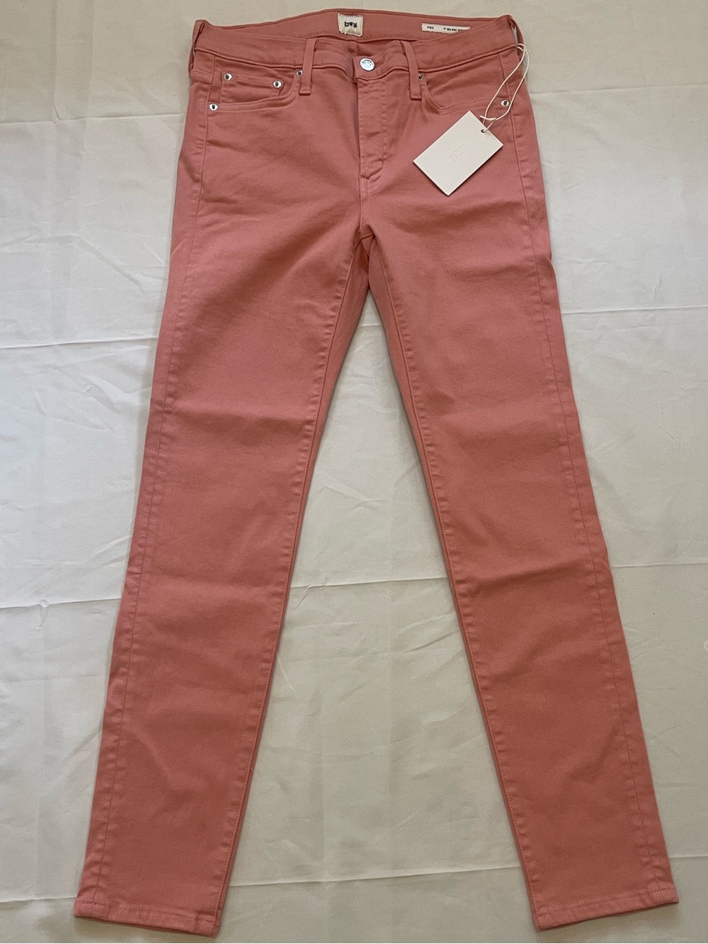 NWT EDWIN Pixie Mid Rise Skinny Jeans Petal Pink Size 28 MSRP $148